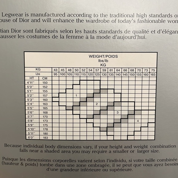 Vintage Christian Dior Pantyhose Deadstock in Graphite Gray size 3 (medium) - Picture 3 of 3